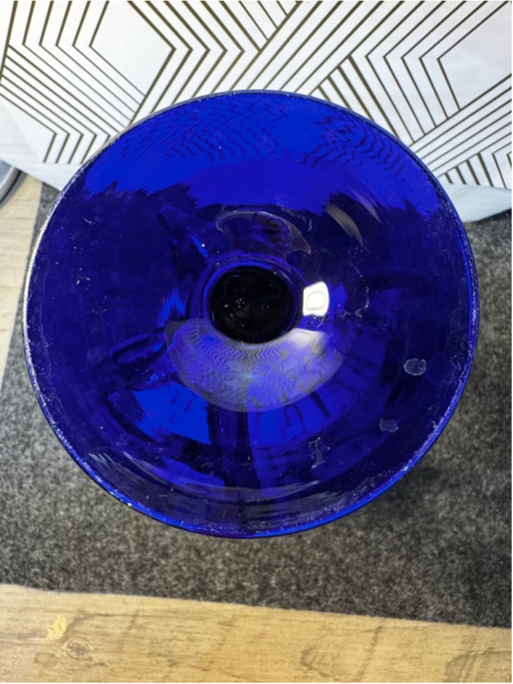 Vintage Jozefina Krasnoyarsk Octopus Cobalt Blue Bowl - Picture 5 of 8
